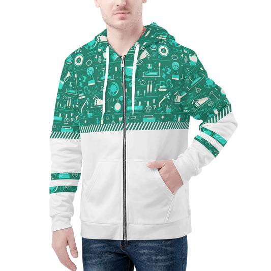 Dr. Stone | Mens All Over Print Zip Up Hoodie