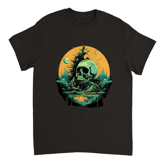 Abstract Skeleton Head | Unisex T-shirt - Blue BØX