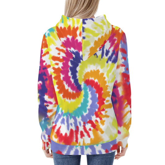 Colorful Hippie Womens All Over Print Hoodie - Blue BØxpopcustoms