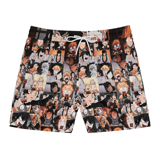 Demon Slayer Manga Panel | Men's Mid-Length Swim Shorts (AOP) - Weeb ClothingPrintify