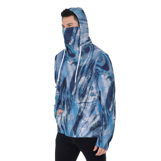 Men's Pullover Hoodie With Mask - Blue BØxYoycol