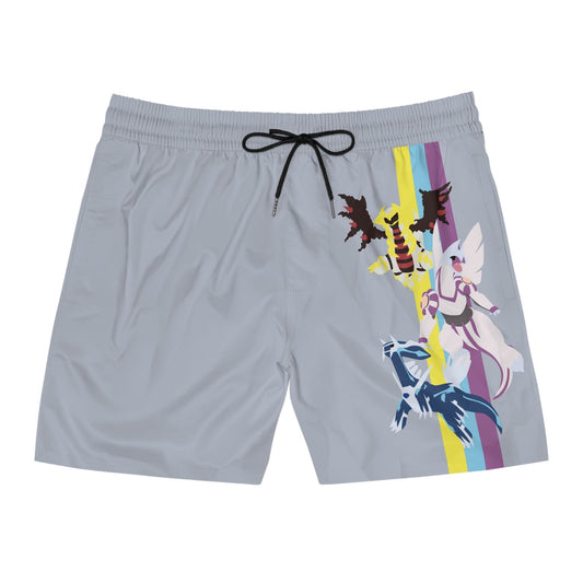 Pokemon | Grey Men's Mid-Length Swim Shorts (AOP) - Weeb ClothingPrintify