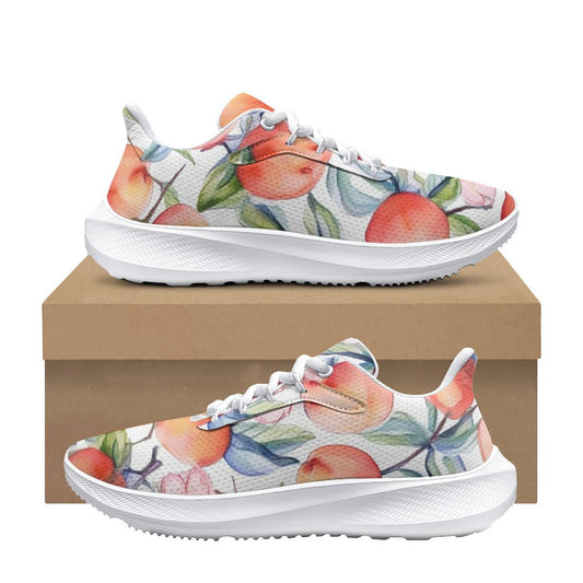 Watercolor Peaches Pattern | Women's Road Running Shoes - Blue BØxYoycol